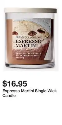 Bath & Body Works Espresso Martini Single Wick Candle offer