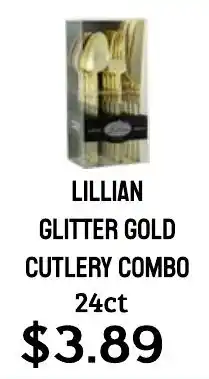 Seven Mile Market Lillian glitter gold cutlery combo offer