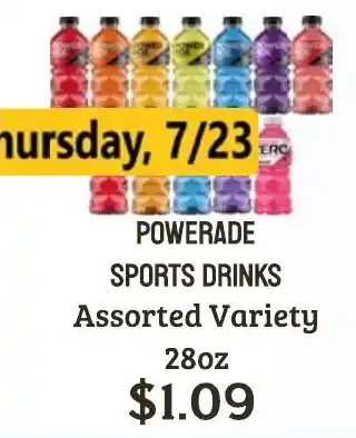 Seven Mile Market Powerade sports drinks offer