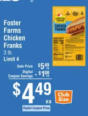 Smart & Final Foster Farms Chicken Franks offer