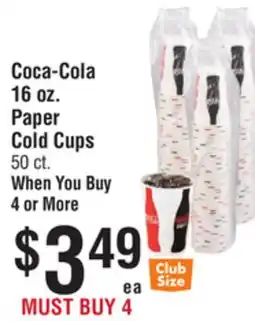 Smart & Final Coca-Cola 16 oz. Paper Cold Cups offer