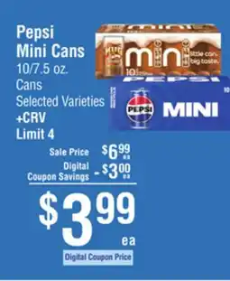 Smart & Final Pepsi Mini Cans offer