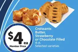 Albertsons Croissants Butter, Strawberry or Chocolate Filled offer