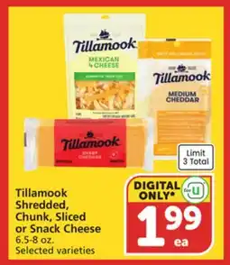 Albertsons Tillamook Shredded, Chunk, Sliced or Snack Cheese offer
