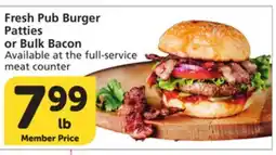 Albertsons Fresh Pub Burger Patties or Bulk Bacon offer