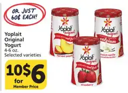 Vons Yoplait Original Yogurt offer