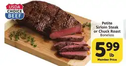 Vons Petite Sirloin Steak or Chuck Roast offer
