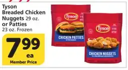 Vons Tyson Breaded Chicken Nuggets 29 oz. or Patties 23 oz offer