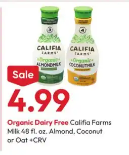 Stater Bros Organic Dairy Free Califia Farms Milk offer