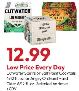 Stater Bros Cutwater Spirits or Salt Point Cocktails 4/12 fl. oz. or Angry Orchard Hard Cider 6/12 fl. oz offer