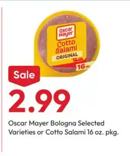 Stater Bros Oscar Mayer Bologna or Cotto Salami offer