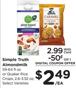 Ralphs Simple Truth Almondmilk offer
