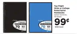 Ralphs Top Flight Wide or College Ruled Spiral Notebooks offer