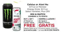 Ralphs Celsius or Alani Nu offer