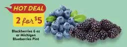 Fresh Thyme Blackberries 6 oz or Michigan Blueberries Pint offer