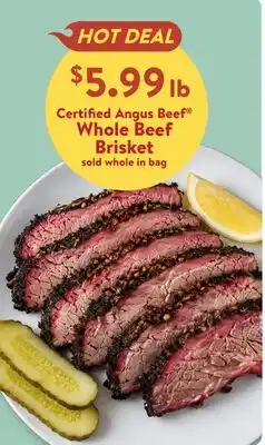 Fresh Thyme Certified Angus Beef Whole Beef Brisket offer