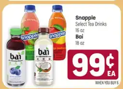 Tony’s Fresh Market Snapple or Bai offer