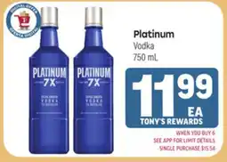Tony’s Fresh Market Platinum offer