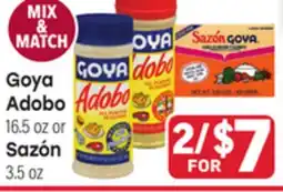 Tony’s Fresh Market Goya Adobo 16.5 oz or Sazón 3.5 oz offer