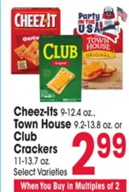Jewel-Osco Cheez-Its 9-12.4 oz., Town House 9.2-13.8 oz. or Club Crackers 11-13.7 oz offer