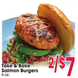 Jewel-Osco Take & Bake Salmon Burgers offer