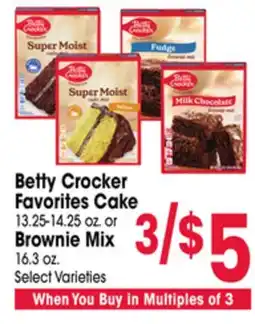 Jewel-Osco Betty Crocker Favorites Cake 13.25-14.25 oz, or Brownie Mix 16.3 oz offer