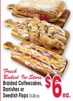 Jewel-Osco Braided Coffeecakes, Danishes or Swedish Flops offer
