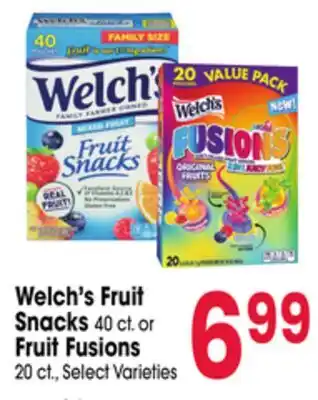 Jewel-Osco Welch's Fruit Snacks 40 ct or Fruit Fusions 20 ct offer