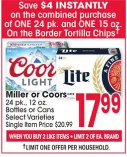 Jewel-Osco Miller or Coors offer