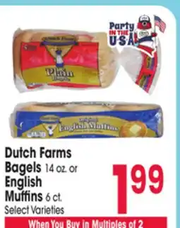 Jewel-Osco Dutch Farms Bagels 14 oz. or English Muffins 6 ct offer