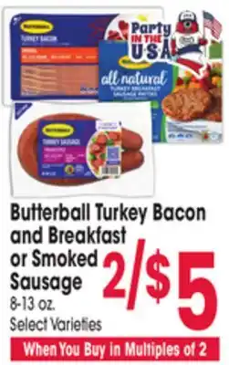 Jewel-Osco Butterball Turkey Bacon and Breakfast or Smoked Sausage offer