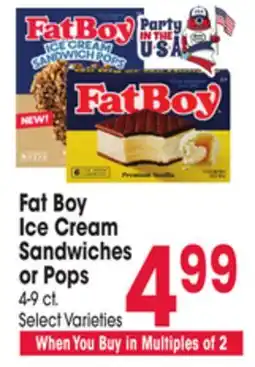 Jewel-Osco Fat Boy Ice Cream Sandwiches or Pops offer