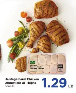 Food 4 Less Heritage Farm Chicken Drumsticks or Thighs offer