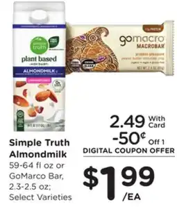 Mariano's Simple Truth Almondmilk offer