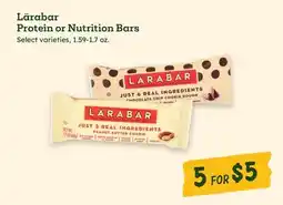 Sprouts Farmers Market Lärabar Protein or Nutrition Bars offer