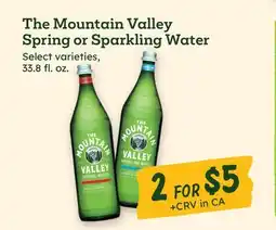 Sprouts Farmers Market The Mountain Valley Spring or Sparkling Water offer