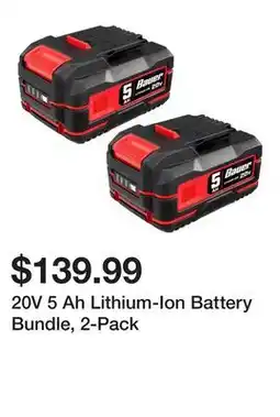 Harbor Freight Tools 20V 5 Ah Lithium-Ion Battery Bundle, 2-Pack offer