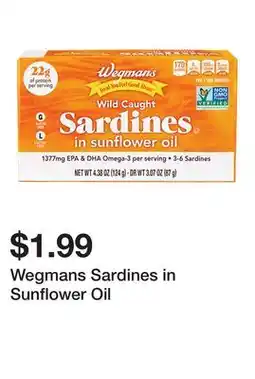 Wegmans Wegmans Sardines in Sunflower Oil offer
