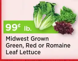 Heinen's Midwest Grown Green, Red or Romaine Leaf Lettuce offer