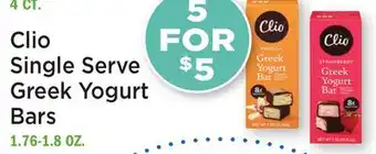 Heinen's Clio Single Serve Greek Yogurt Bars offer