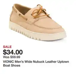 Marshalls VIONIC Men's Wide Nubuck Leather Uptown Boat Shoes offer
