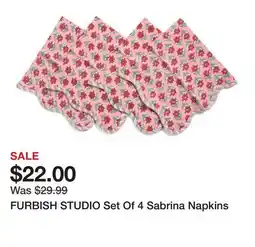 Marshalls FURBISH STUDIO Set Of 4 Sabrina Napkins offer
