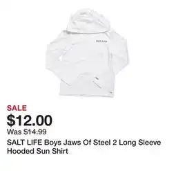 Marshalls SALT LIFE Boys Jaws Of Steel 2 Long Sleeve Hooded Sun Shirt offer