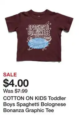 Marshalls COTTON ON KIDS Toddler Boys Spaghetti Bolognese Bonanza Graphic Tee offer