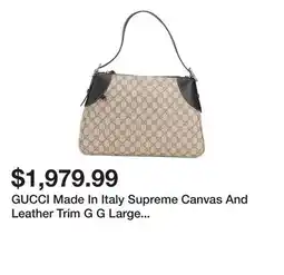 Marshalls GUCCI Made In Italy Supreme Canvas And Leather Trim G G Large Shoulder Bag offer