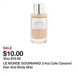 Marshalls LE MONDE GOURMAND 3.4oz Cafe Caramel Hair And Body Mist offer