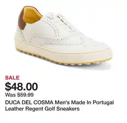 Marshalls DUCA DEL COSMA Men's Made In Portugal Leather Regent Golf Sneakers offer