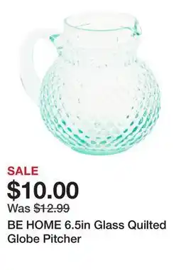 Marshalls BE HOME 6.5in Glass Quilted Globe Pitcher offer