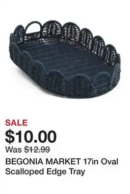 Marshalls BEGONIA MARKET 17in Oval Scalloped Edge Tray offer