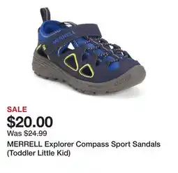 Marshalls MERRELL Explorer Compass Sport Sandals (Toddler Little Kid) offer